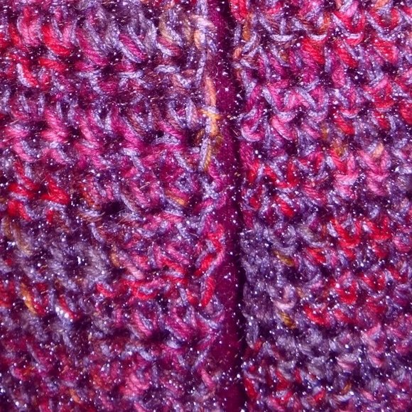 Shiny Pink Purple Boa New Years Eve Party Scarf 60x3 Handmade Crochet Knit New - Picture 3 of 8